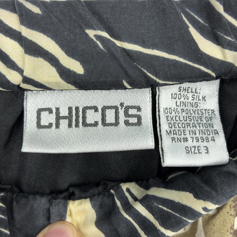 Chico's Silk Patchwork Maxi Skirt With Sequins - image 5